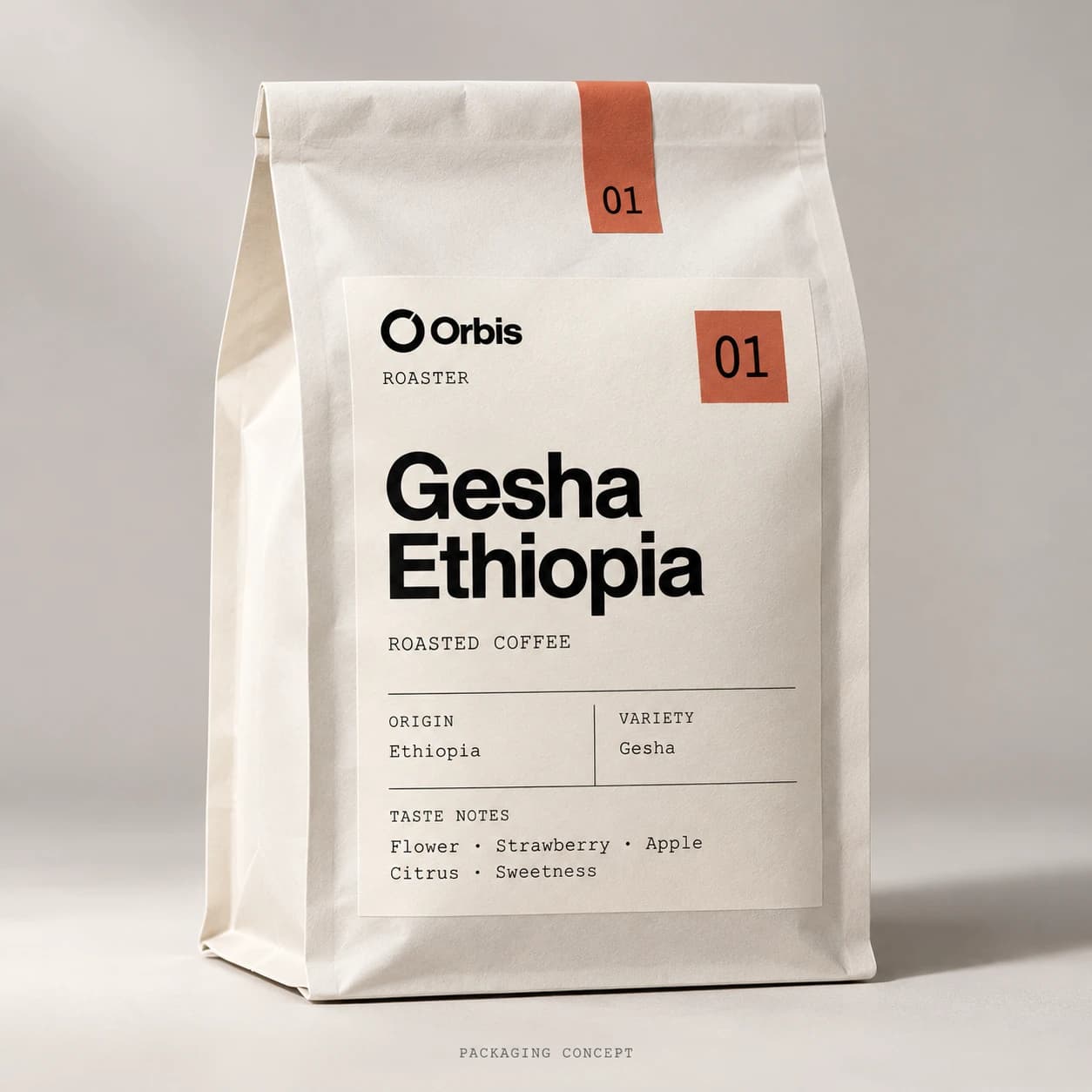 Hình minh họa bao bì Gesha Ethiopia
